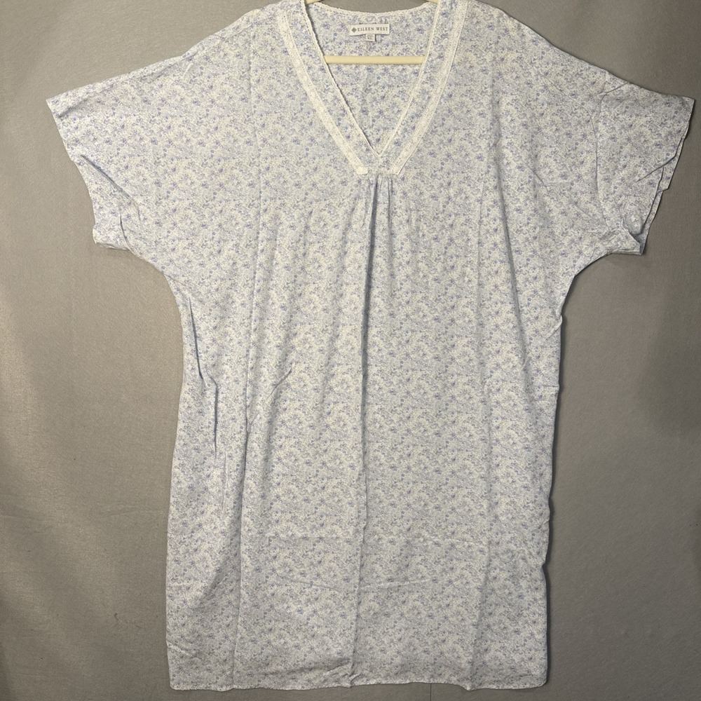 Eileen West Traditional Nightgown Floral Cap Sleeve Cotton  Short Size 2XL